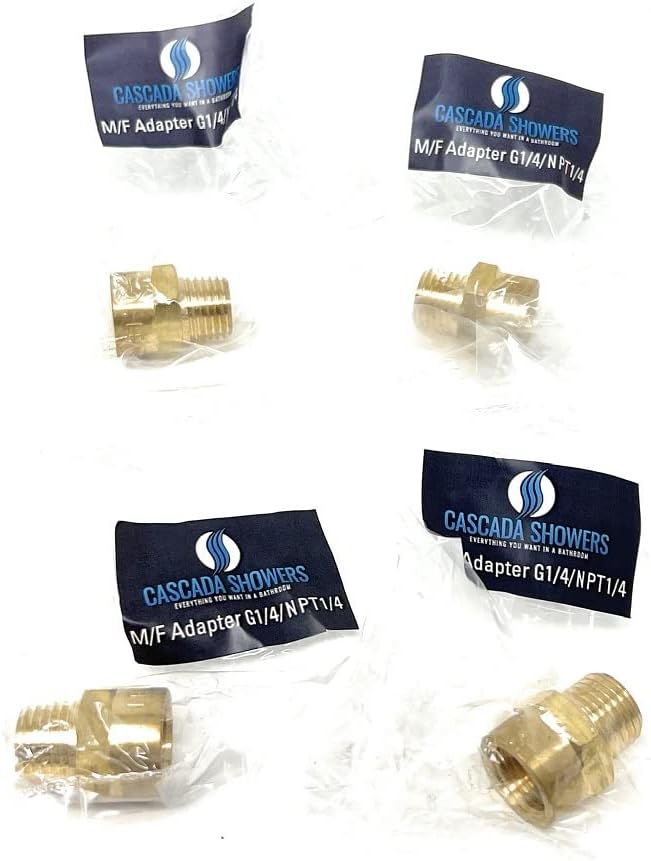 Cascada Lead-Free Brass Adapter, G Thread British BSPP Male to NPT Female |) - Image 2