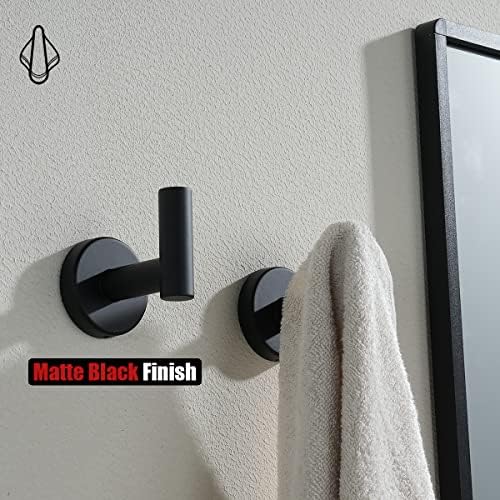 JQK Black Bathroom Towel Hook, Coat Robe Clothes Hook - Image 6