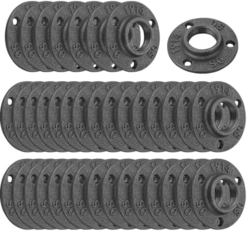 1" Floor Flange, 40 Pack MalleableIron Threaded Pipe Flange by HomeTZH