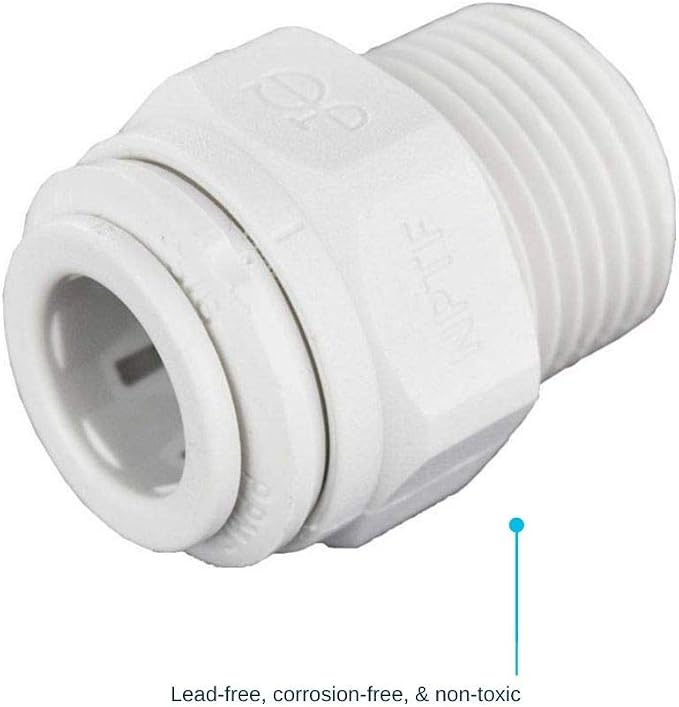 John Guest 3/8 Inch OD x 3/8 Inch NPT Straight Adapter, Push to Connect Plastic - Image 4