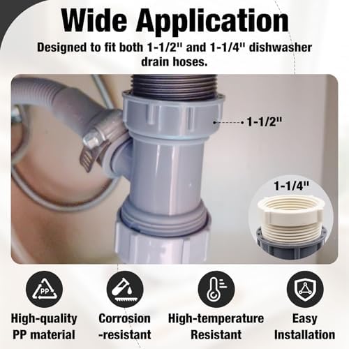 Dishwasher Drain Hose Adapter Universal Y-Shaped Kitchen Sink Drain Pipe Adapter - Image 4