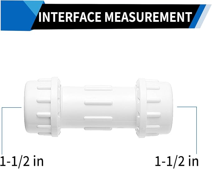 DONWARE 11/2-inch 2-Pack PVC Compression Coupling Cople de Compresión PVC | - Image 3