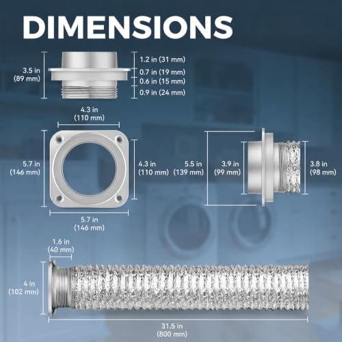 Magnetic Dryer Vent Coupling DV180, 4-Inch Dryer Vent Magnetic Connector Kit - Image 2