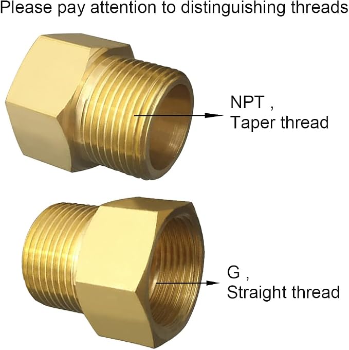 Joywayus 3/4" G Thread Female × 3/4" NPT Thread Male Brass Pipe Fitting Adapter - Image 3