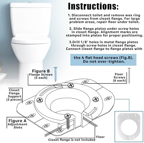 Gisafai Toilet Flange Support Plate Closet Flange Floor Repair Ring Bracket - Image 2