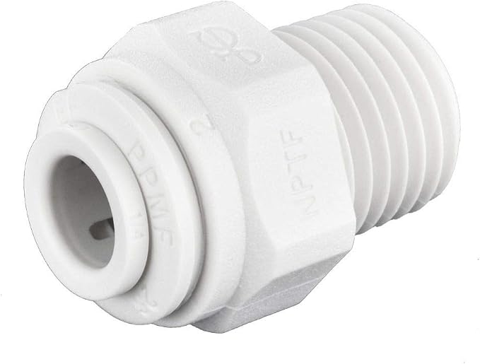 John Guest 1/4 Inch OD x 1/4 Inch NPT Straight Adapter, Push to Connect Plastic by JohnGuest