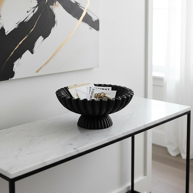 10" Large Decorative Bowl decor, Scalloped Bowls - Image 2