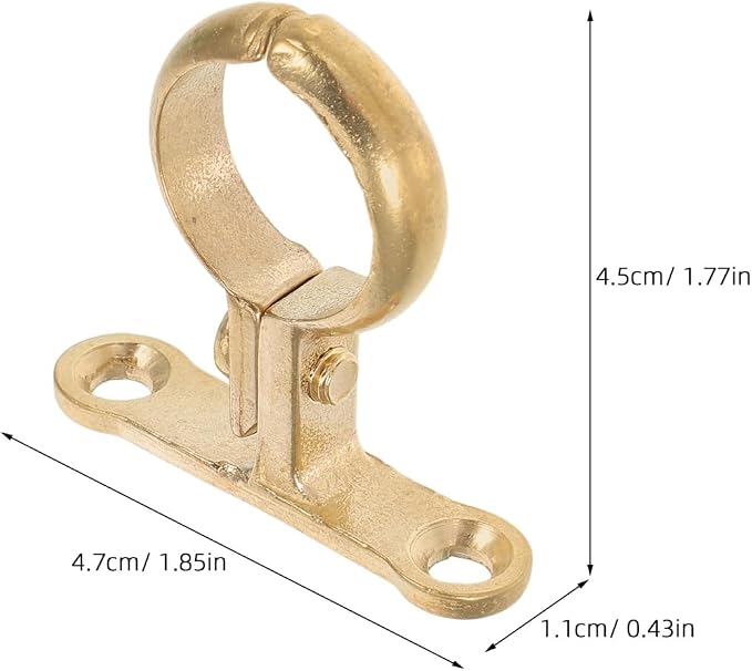 Hemobllo 22mm Heavy Duty Brass Pipe Clamp, 2-Hole Rigid Strap U-Bracket - Image 2