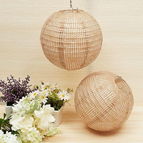 24 Pcs Print Burlap Paper Lanterns Classroom Decor, 8 Inch | Boho Hanging Decor - Image 4