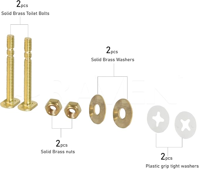 Raven KCFA-36534 Brass Closet Bolts Easy Snap - Image 2