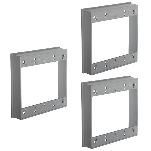 Metallic 2-Gang Weatherproof Extension Ring | Features 1-1/32 in. Deep; 3-Pack; by XGGYA