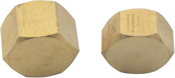 4pcs Brass Pipe Caps with Rubber Washers 3/8 inch NPT Female Pipe Plugs Hex - Image 4