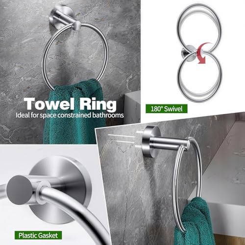 10pcs Brushed Nickel Retractable Bathroom Hardware Set - Image 3