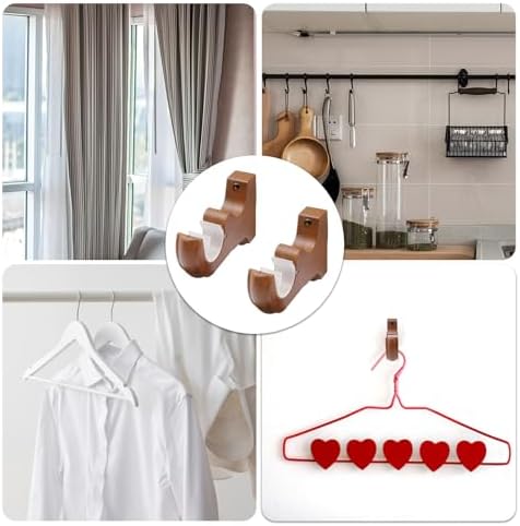 2Pcs Wooden Curtain Rod Brackets Drapery Rod, Support Bracket - Image 3