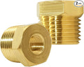 Joywayus 2Pcs Brass Reducing Hex Bushing 1/2" NPT Male to 1/8" NPT Female | by Joywayus
