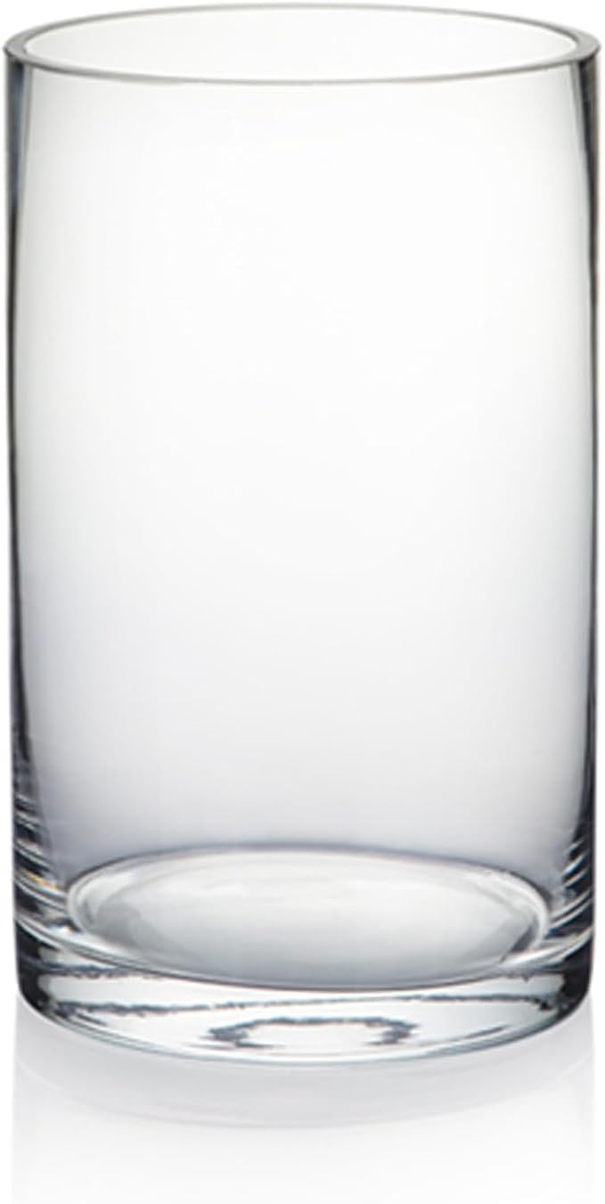 WGVI Quality Thick Clear Cylinder Glass Vase, Floral Container, Glass Candle by WGVInternational-OpusGlassware