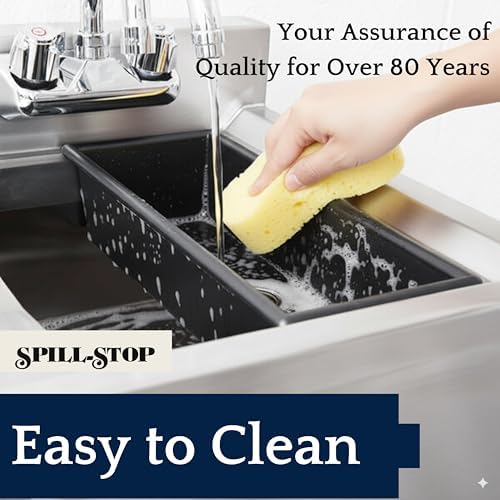 Spill-Stop 13-760 Bar Drain Tray, Durable Black Plastic, Large 14" x 5" x 3" - Image 4