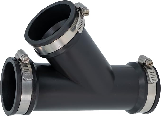 Fernco 2 in. Hub Flexible PVC Wye DWV Pipe Fitting Connector - Image 5