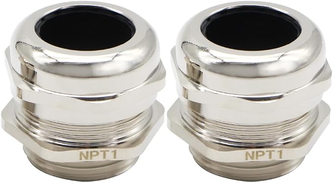 MAKERELE NPT Cable Glands 1" Nickel-Plated Brass IP68 Waterproof, Adjustable by MAKERELE
