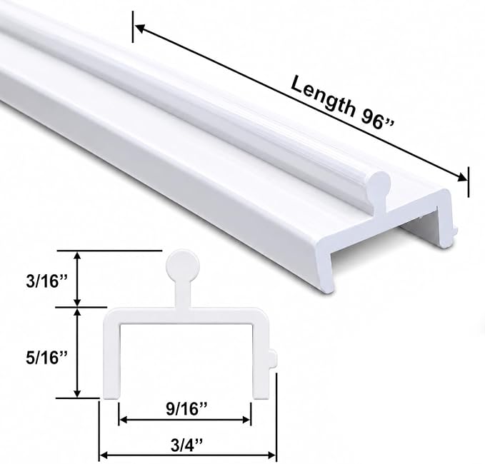 Sliding Screen Door Bottom Track, Extra-Wide 3/4" Profile- 96" Length - Image 2