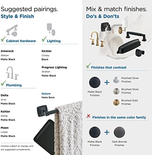Amerock Stature 18" Matte Black Towel Bar - Image 5