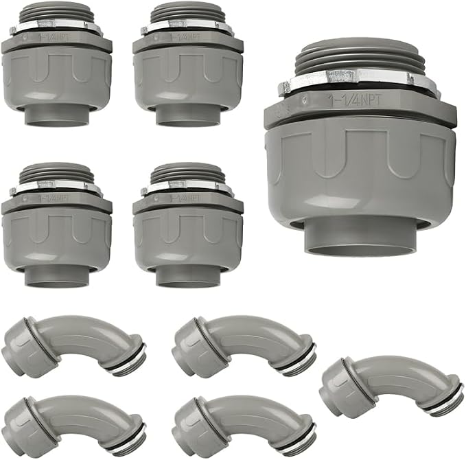 Conduit Connectors, 1-1/4 Inch Liquid Tight Connector NPT Non-Metallic by HDHAODA