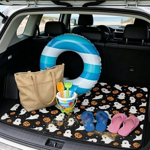 Ghost Pumpkin Trunk Mat Universal Waterproof Cargo Liner Heavy Duty Non-Slip - Image 2
