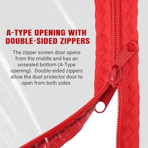4 ft x 7 ft Plastic Zipper Door Dust Protector - Image 3
