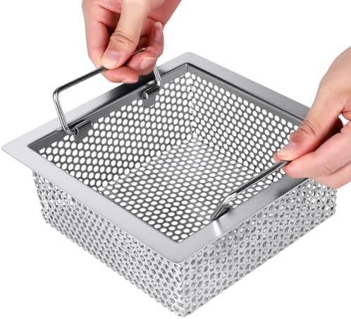 Floor Drain Strainer 304 Stainless Steel, Double Handle Basket, 8.5" x 8.5" x by LOVEERCT