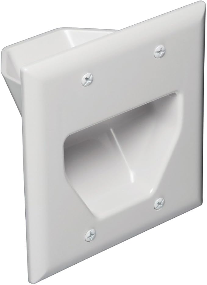 DATA COMM Electronics 45-0002-WH 2-Gang Recessed Low Voltage Wall Plate Cable by DATACOMM