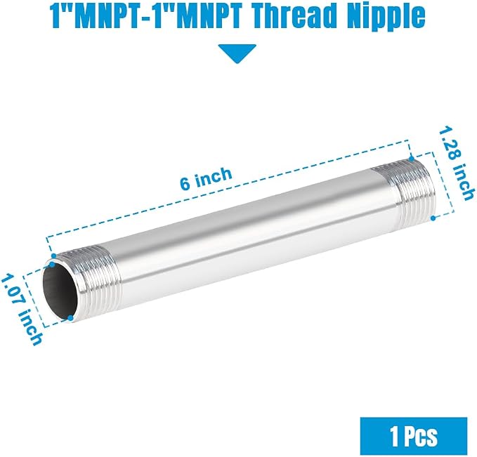 Quickun 304 Stainless Steel Nipple Pipe Fitting - Image 2