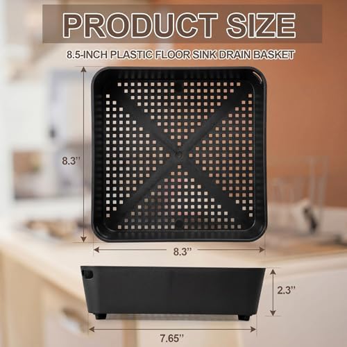 Tuanse 2 Pcs 8.5 X 8.5 X 2.5 Inch Commercial Floor Drain Strainer - Image 2