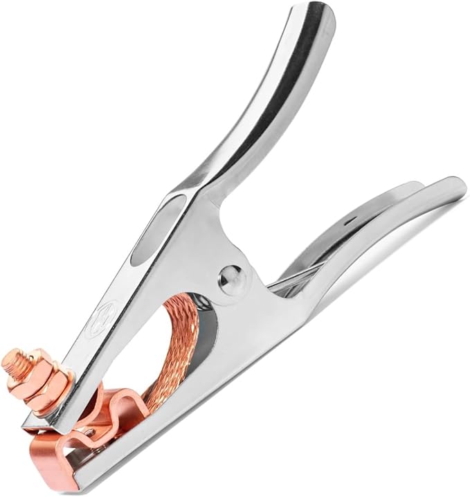 500A Electroplated Electric Welding Ground Clamp Copper Plated Jaw Braided - Image 7