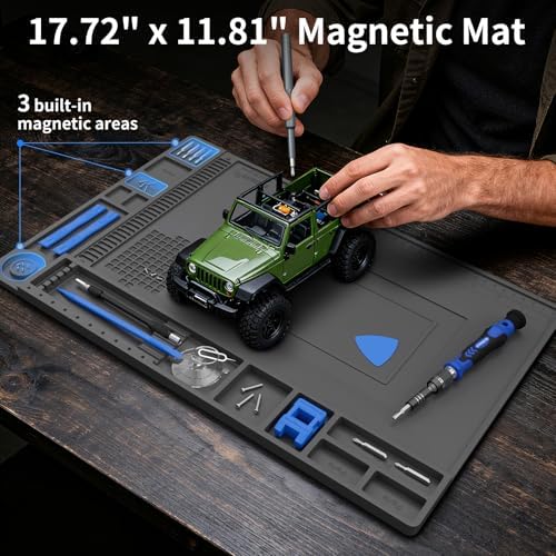 STREBITO Soldering Electronics Repair Mat, Magnetic Work Mat 17.7''x 11.8'' - Image 2