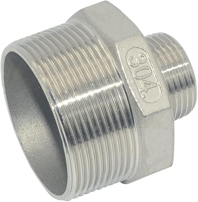 2" x 1" Male Threaded Reducing Nipple Fitting/Adapter, Stainless Steel SS304 - Image 4
