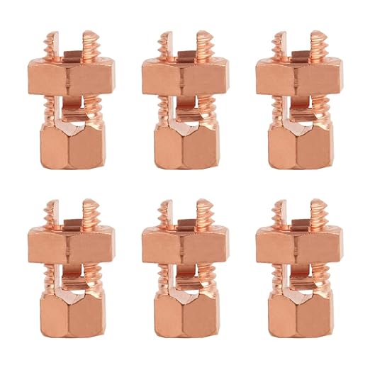 6PCS Split Bolt Connector Copper Grounding Clamps by EVARSOL