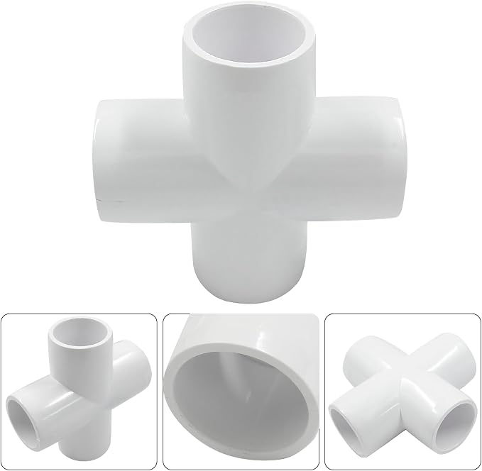 Piutouyar 4 Pcs 1/2" Cross Elbow PVC Pipe Fitting, 4 Way | Furniture Grade Pipe - Image 4