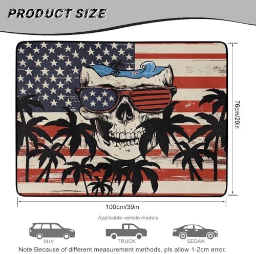 ELEQIN American Flag Skull Car Trunk Mat Cargo Liner - Image 7