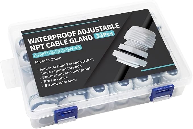 52PCS Cable Gland Waterproof Kit, IP68 Nylon PA66 Strain Relief Cord Grips - Image 8
