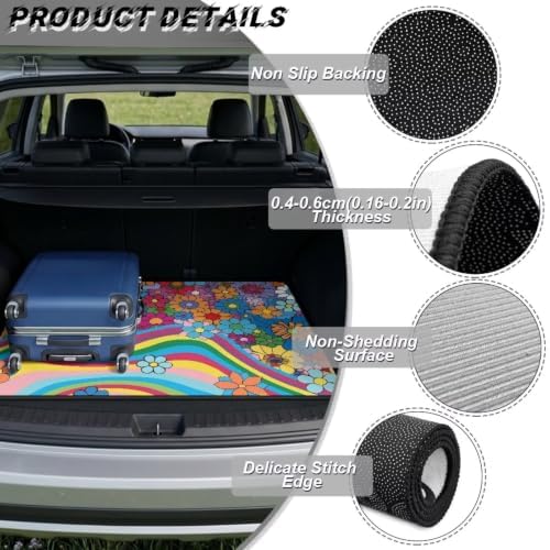 Colorful Hippie Flower Universal Car Trunk Mat - Image 6
