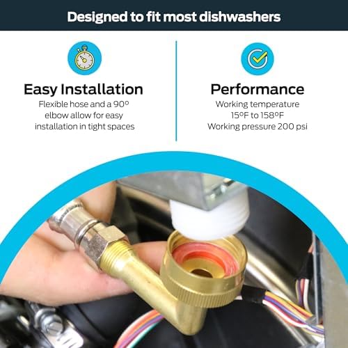 Eastman 4 Ft. Dishwasher Installation Kit, Braided Stainless Steel Supply Line - Image 4