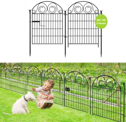 Getlay Garden Fencing 36 Inch High, 2 Panels Total 4.4 Ft Dog Fences Outdoor by Getlaygardenfence