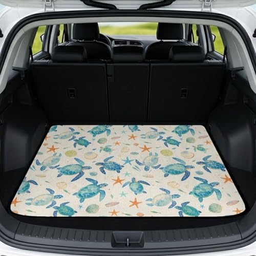 Shell Sea Turtle Beach Trunk Mat 29"x39" by Darisoco