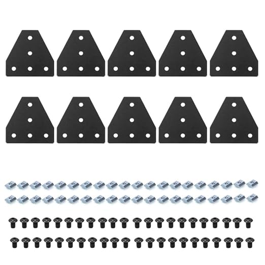 10pcs 4040 Corner Bracket T Joint Plate Connector Black | T Slot Hardware V by SeekLiny