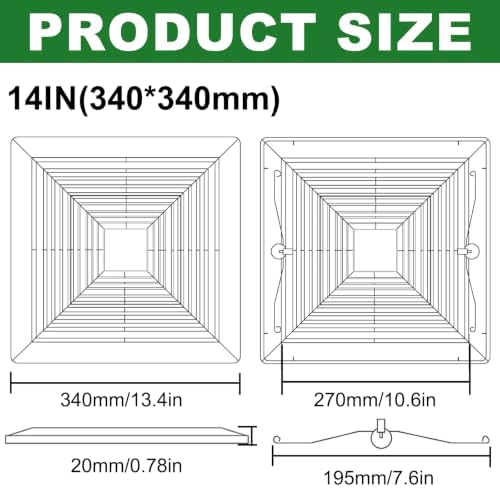 Bathroom Exhaust Fan Cover 14 * 14 Vent Cover - Image 2