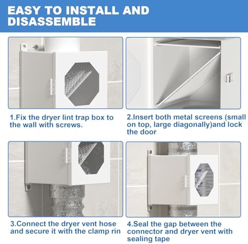 Upgraded Metal Dryer Duct Lint Trap Indoor Dryer Vent Kit - Image 2