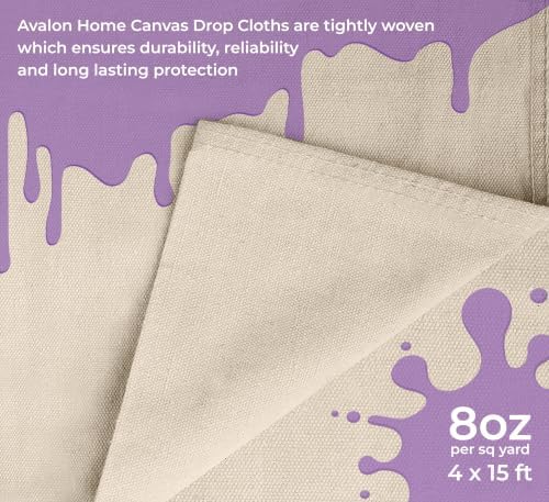 Canvas Drop Cloth for Painting 4x15 feet Pack of 1-8oz Painters Drop Cloths for - Image 6