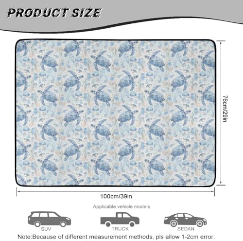Blue Sea Turtle Universal Car Trunk Mat, Waterproof Cargo Liner - Image 7