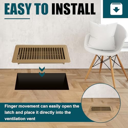 VOISEN Floor Register 4x10, 8 Pack Brown Floor Register Vents - Image 6
