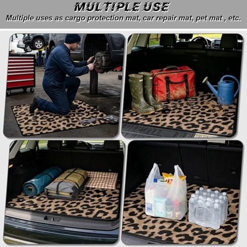 Brown Leopard Universal Car Trunk Mat - Image 3